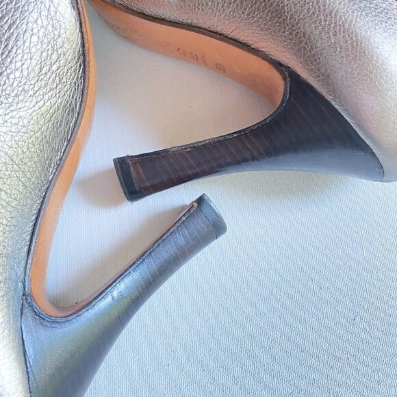 Marni Metallic Gold Mary Jane T Strap Almond Toe  Heels 36.5 - Picture 7 of 8